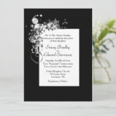 Schwarz-Weiß-Touch der Elegance Einladung (Stehend Vorderseite)