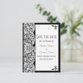 Schwarz-Weiß-Tradition Save the Date Ankündigungspostkarte (Stehend Vorderseite)