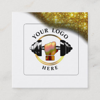 Schwarz-weiß Trainer Social Media Business Card Quadratische Visitenkarte