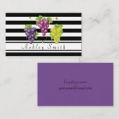 Schwarz-Weiß-Traubenfrucht-Visitenkarte Visitenkarte (Vorne/Hinten)