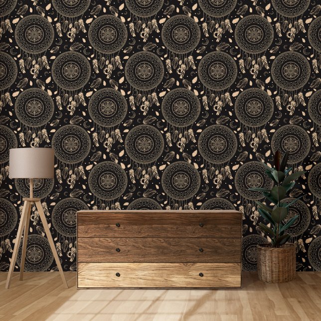 Schwarz-Weiß-Traumflugmuster Tapete (Von Creator hochgeladen)