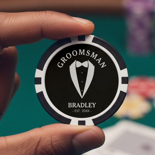 Schwarz-Weiß-Trauzeuge-Hochzeitsfeier Pokerchips