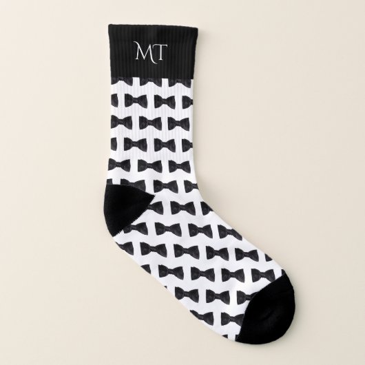 Schwarz-Weiß-Trauzeugen Hochzeitmongramm Socken (Rechts - Außen)
