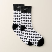 Schwarz-Weiß-Trauzeugen Hochzeitmongramm Socken (Paar)