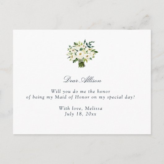 Schwarz-Weiß-Trauzeugin Einladungspostkarte (Rückseite)