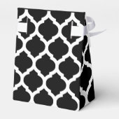 Schwarz-Weiß-Trellis-Muster danke Ihnen Geschenkbo Geschenkschachtel (Rückseite)