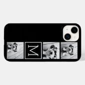 Schwarz-Weiß-Trendfoto-Collage mit Monogramm Case-Mate iPhone Hülle (Rückseite (Horizontal))