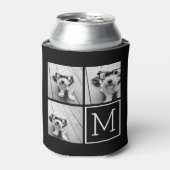 Schwarz-Weiß-Trendfoto-Collage mit Monogramm Dosenkühler (Kanne Vorderseite)