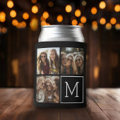 Schwarz-Weiß-Trendfoto-Collage mit Monogramm Dosenkühler