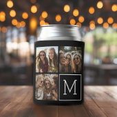 Schwarz-Weiß-Trendfoto-Collage mit Monogramm Dosenkühler