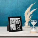 Schwarz-Weiß-Trendfoto-Collage mit Monogramm Fotoplatte<br><div class="desc">Verwenden Sie 3 quadratische Fotos,  um ein einzigartiges und persönliches Geschenk zu schaffen. Oder man behalte den Hipster Welpe und macht einen trendigen Sake. Wenn Sie die Bilder anpassen müssen,  klicken Sie auf das Werkzeug anpassen,  um Änderungen vorzunehmen.</div>