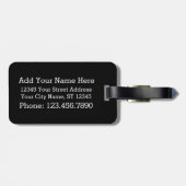 Schwarz-Weiß-Trendfoto-Collage mit Monogramm Gepäckanhänger (Rückseite horizontal)