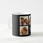 Schwarz-Weiß-Trendfoto-Collage mit Monogramm Kaffeetasse (Vorderseite Links)