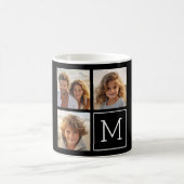 Schwarz-Weiß-Trendfoto-Collage mit Monogramm Kaffeetasse (Mittel)