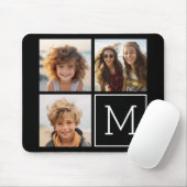 Schwarz-Weiß-Trendfoto-Collage mit Monogramm Mousepad (Mit Mouse)