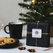 Schwarz & Weiß Trendmuster Nutcracker Weihnachten Quadratischer Aufkleber