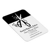 Schwarz-weiß Trendy Beauty Salon Magnet (Rechte Seite)