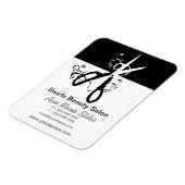 Schwarz-weiß Trendy Beauty Salon Magnet (Linke Seite)