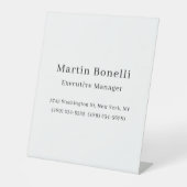 Schwarz & Weiß Trendy Minimal Schlicht einfach Sockelschild (Vorderseite)