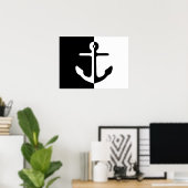 Schwarz-Weiß-Trennlinie Poster (Heimbüro)