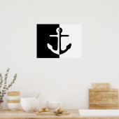 Schwarz-Weiß-Trennlinie Poster (Küche)