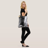 Schwarz-Weiß-Treppe Tasche (Am Model)