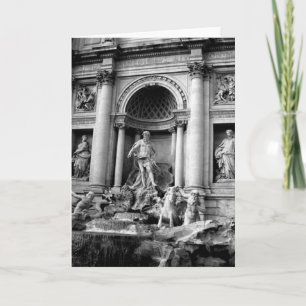 Schwarz-Weiß-Trevi-Brunnen-Rom-Reisefotografie Karte