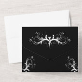 Schwarz-Weiß-Tri-Falte w UAwg Wedding alle in eine All In One Einladung (Rückseite)