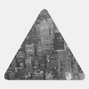 Schwarz-Weiß-Triangle-Aufkleber für New York Dreieckiger Aufkleber