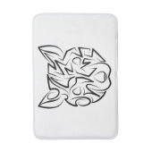 Schwarz-Weiß-Tribal Badematte (Vorderseite Vertikal)