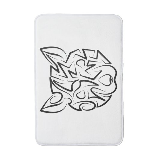 Schwarz-Weiß-Tribal Badematte (Vorderseite Vertikal)