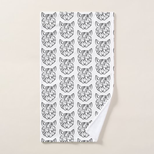 Schwarz-Weiß-Tribal Badhandtuch Set (Handtuch)