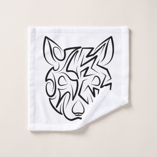 Schwarz-Weiß-Tribal Badhandtuch Set (Waschlappen)