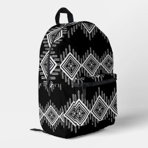 Schwarz-Weiß-Tribal Bedruckter Rucksack