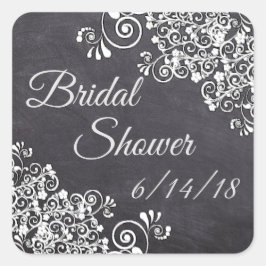 Schwarz-Weiß-Tribal-Brautparty Quadratischer Aufkleber