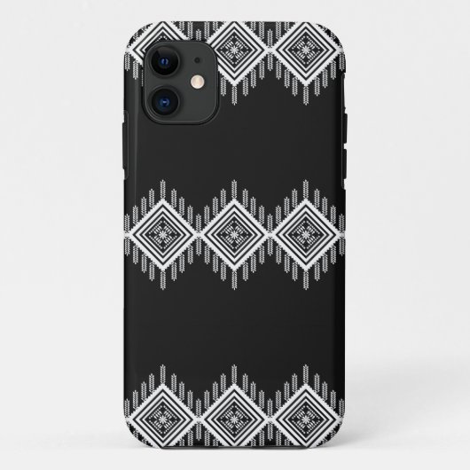 Schwarz-Weiß-Tribal Case-Mate iPhone Hülle (Rückseite)