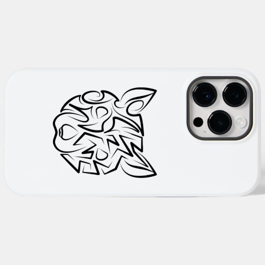 Schwarz-Weiß-Tribal Case-Mate iPhone Hülle (Rückseite (Horizontal))