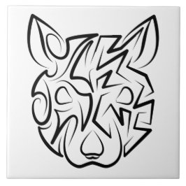 Schwarz-Weiß-Tribal Fliese