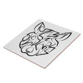 Schwarz-Weiß-Tribal Fliese (Seite)