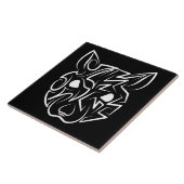 Schwarz-Weiß-Tribal Fliese (Seite)