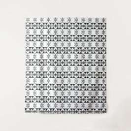 Schwarz-weiß tribal geometrisch wandteppich