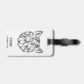 Schwarz-Weiß-Tribal Gepäckanhänger (Rückseite horizontal)