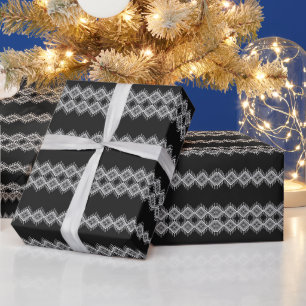 Schwarz-Weiß-Tribal Geschenkpapier
