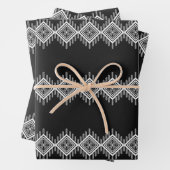 Schwarz-Weiß-Tribal Geschenkpapier Set (Beispiel)
