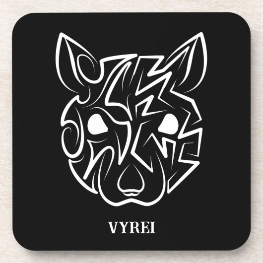 Schwarz-Weiß-Tribal Getränkeuntersetzer (Vorderseite)