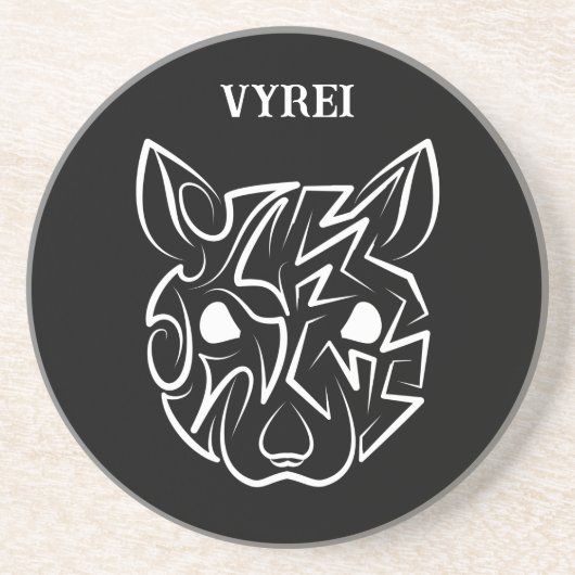 Schwarz-Weiß-Tribal Getränkeuntersetzer (Vorne)