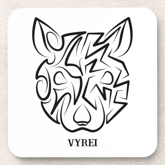 Schwarz-Weiß-Tribal Getränkeuntersetzer (Vorderseite)