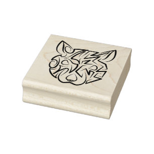 Schwarz-Weiß-Tribal Gummistempel