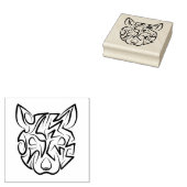 Schwarz-Weiß-Tribal Gummistempel (Stempel)