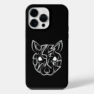 Schwarz-Weiß-Tribal iPhone 14 Pro Max Hülle